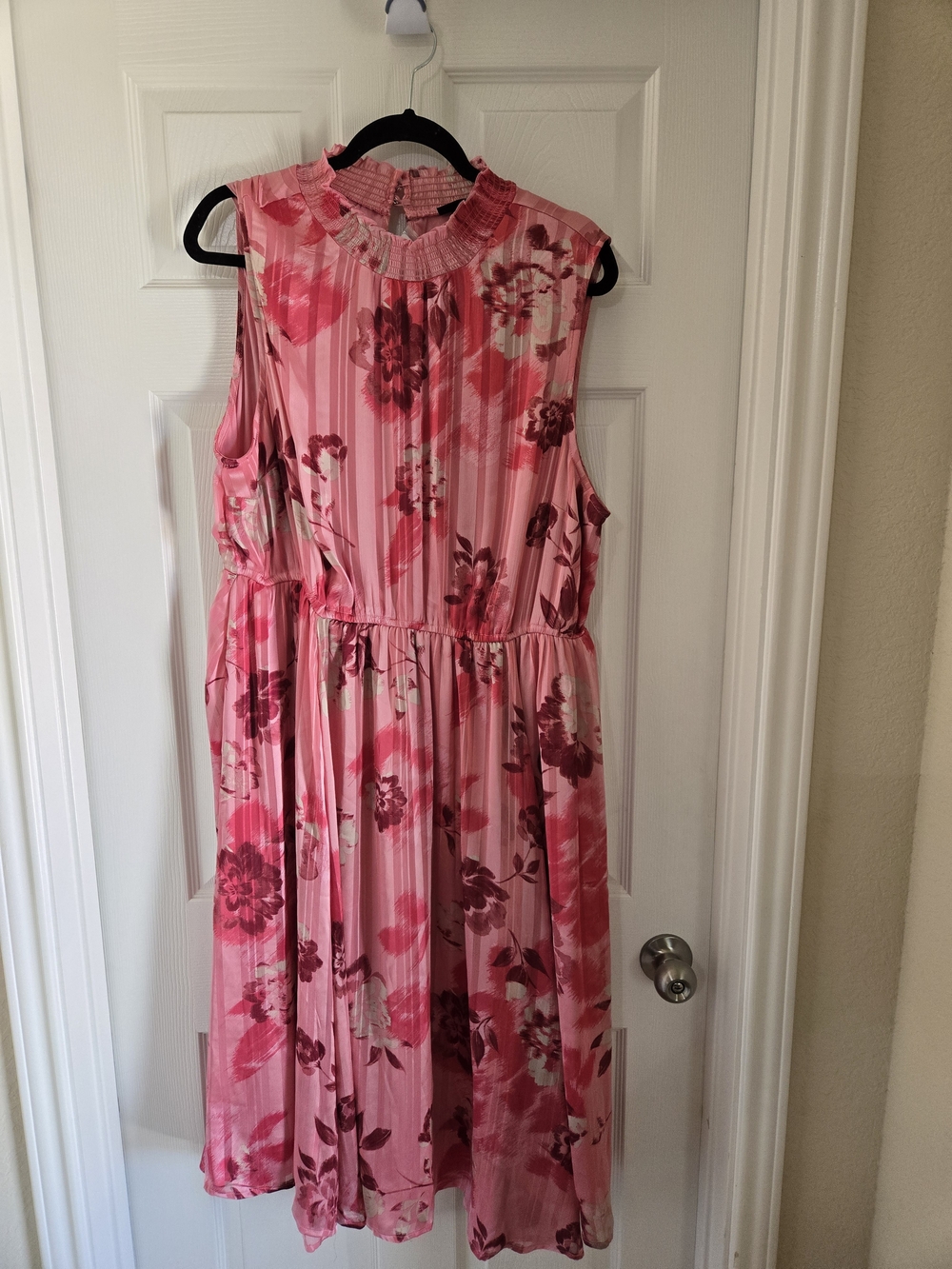 torrid Pink Floral Sleeveless Maxi Dress with Ruffled Neck